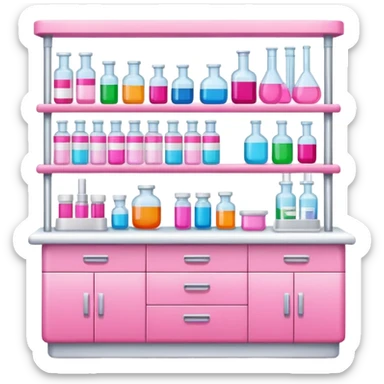 pink laboratory pharmacy sticker