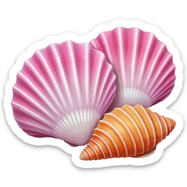 Seashells with pink  sticker