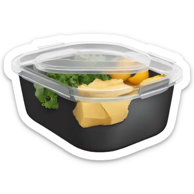Meal prep containers, black with clear lifs sticker