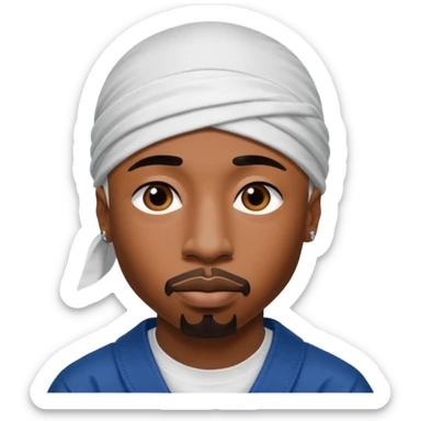 2Pac only face and durage sticker