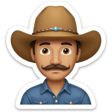 Cara de un vaquero guapo sticker