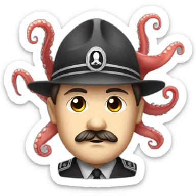 Adolf Hitler with an octopus on his head nice sticker