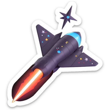 black knight satellite, stars and cosmic background sticker