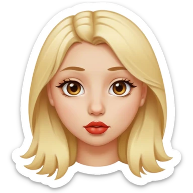 Girl with blonde hair piercing on the nose thick lips and slightly almond-shaped eyes sticker