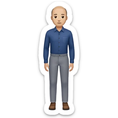 man mid 30's shirt and trousers balding hairline standing sticker