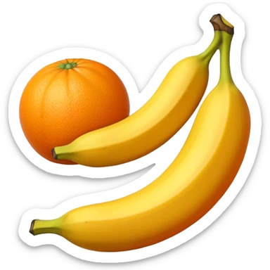 Two oranges and a banana in the middle  sticker