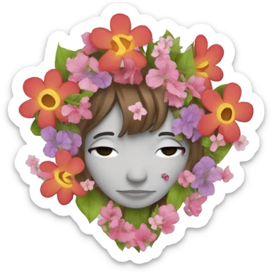 hear with flowers sticker