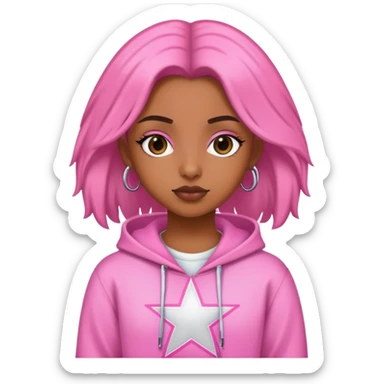 y2k pink rockstar brown girl sticker