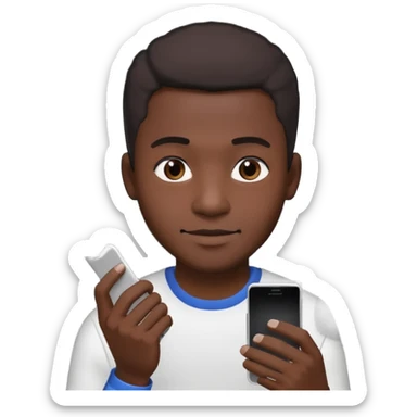 black man holding a phone with three lines of coke on it horizontally  sticker