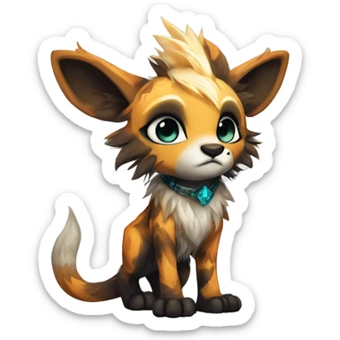 Cool cute Kawaii edgy fantasy shiny animal  fursona Fionbri vernid by griffsnuff & LiLaiRa & Falvie full body sticker