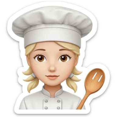 Young female  wearing white chef hat

 sticker