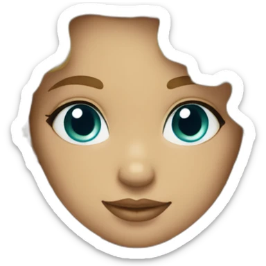 Blonde curly hair mid length girl blue eyes with turquoise earrings sticker