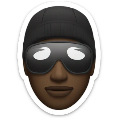 Black men with ski mask sticker