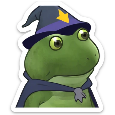 frog with wizard hat  sticker