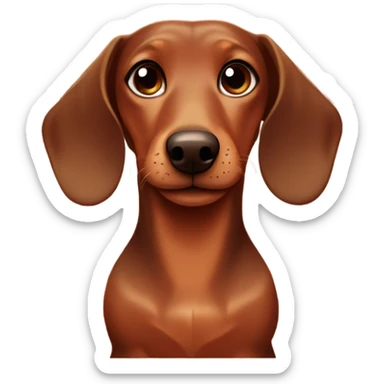 Brown dachshund ￼with hearts sticker