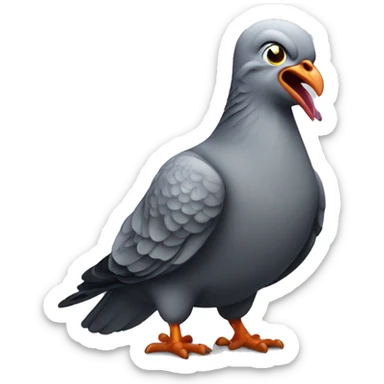 a really angry pigeon sticker