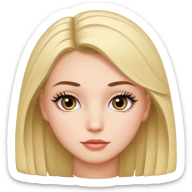 Girl with short volume lashes sticker