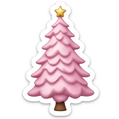 pastel pink christmas tree sticker