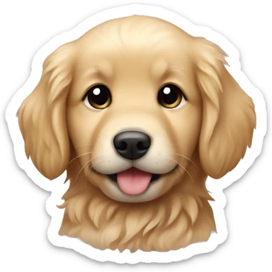 Sweet fluffy golden retriever puppy  sticker