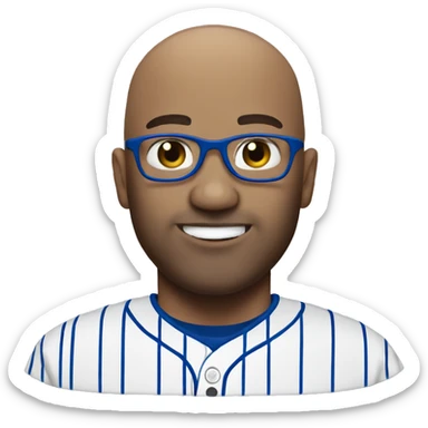 Bald guy with dodgers jersey sticker