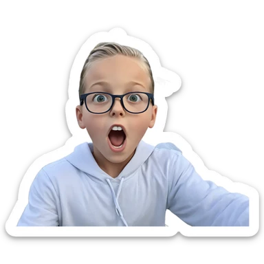 boy with glasses outdoors sticker