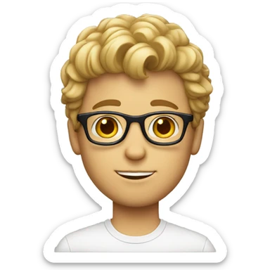 A white boy who wears glasses and whose hair looks like Jimmy Netron  sticker