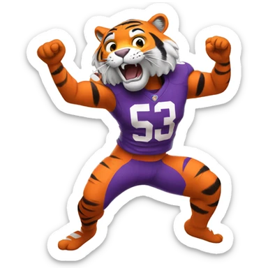Clemson tiger dancing sticker