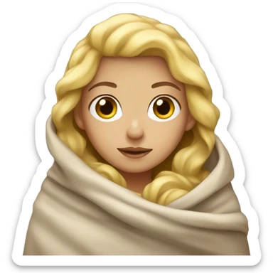 blonde girl in blanket sticker