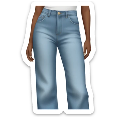 Wide leg high waisted light jeans sticker