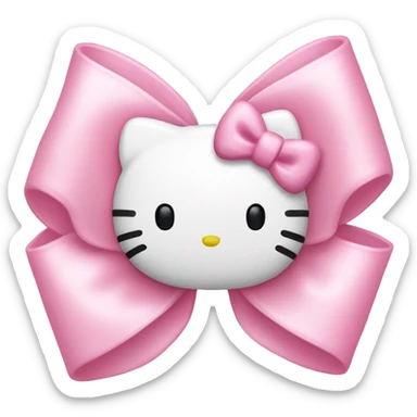 Hello kitty light pink bow sticker