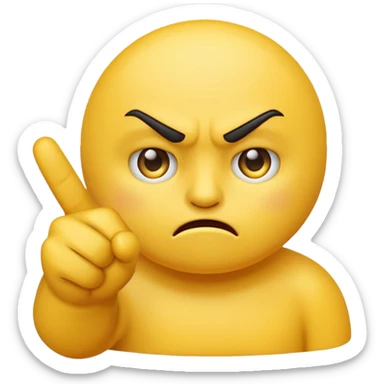 Classic yellow emoji giving the middle finger sticker