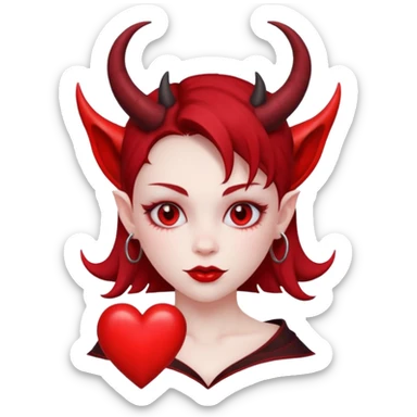 Devil girl is heart  sticker
