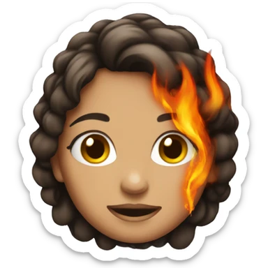 Girl with made of fire sticker