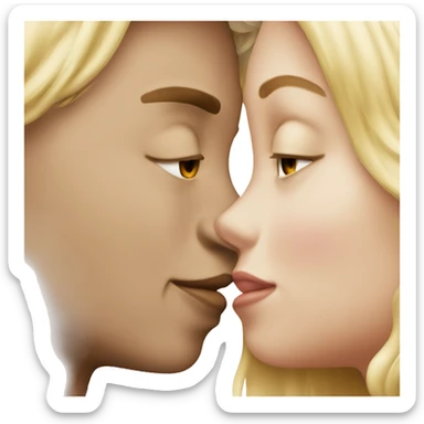 blonde girl kisses boy close sticker