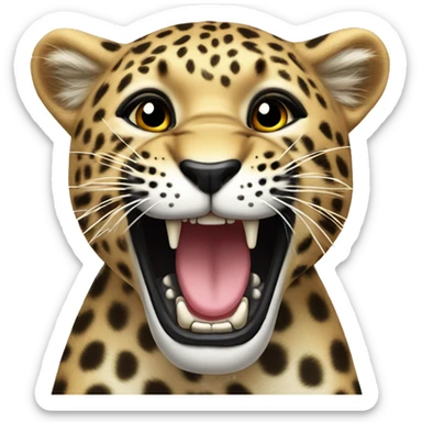  Leopard ￼ roaring sticker