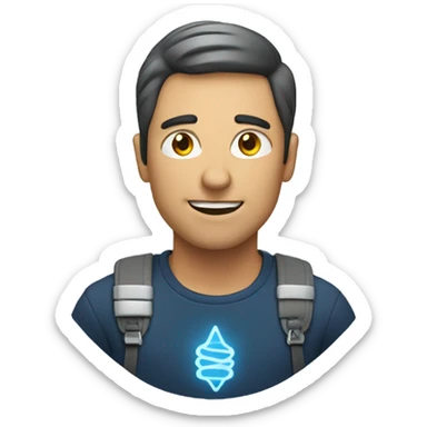 A man that uses electric energy sticker