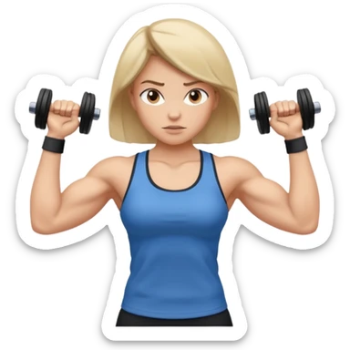 girl working out arms with a shirt on  sticker