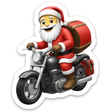 Santa in a motorbike sticker