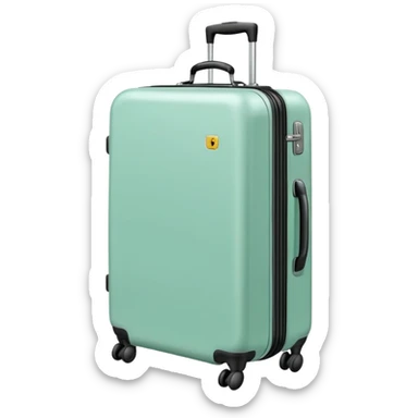 Mint green wheeled suitcase sticker