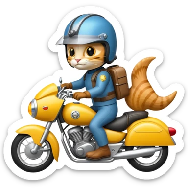 Catfish riding motorbike sticker