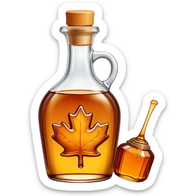 maple syrup bottle with syrup dripping sticker