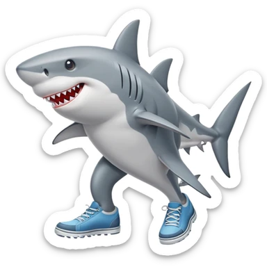 Shark wearing shoes with 2 legs sticker