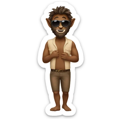 Faun with sunglasses. Full body emoji  sticker