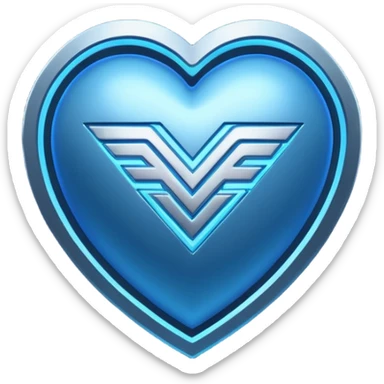 Futuristic premium medical AI logo emoji, sleek metallic heart or shield, ECG line forming stylized letters AI, neon blue and silver, 3D effect, glowing edges, minimal but bold, tech-savvy, high-tech healthcare branding, instantly recognizable, viral-ready, vector flat style with subtle shadows sticker
