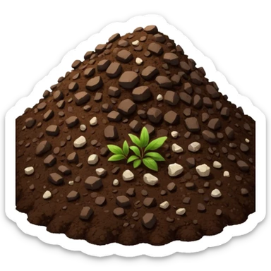 pile of soil with small pieces only sticker