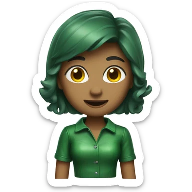 Green leather mini skirt isolated sticker