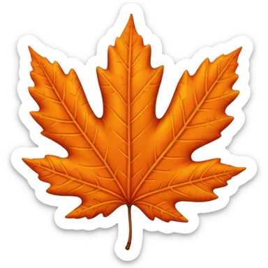 super realistic autumn leaf sticker