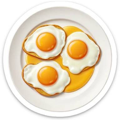 Two Sunny side fried Eggs in a plate sticker