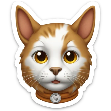 cat dressed as bevo sticker