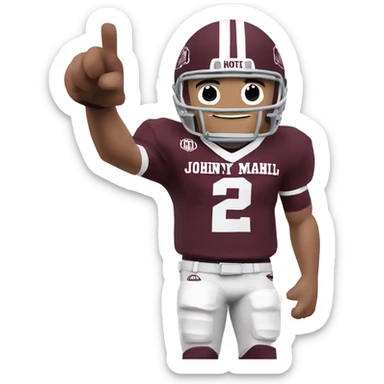 Johnny manziel in a Texas a&m maroon uniform holding up one thumb  sticker